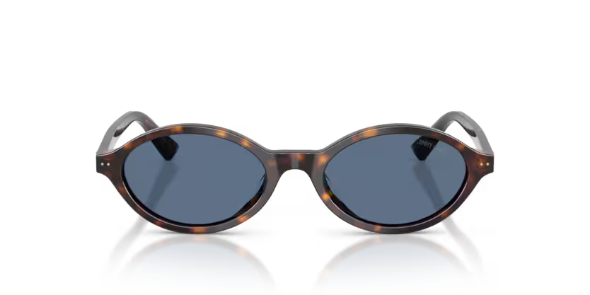 Jimmy Choo 0JC5068U 500280 Polished Havana Oval Sunglasses with Blue Lenses