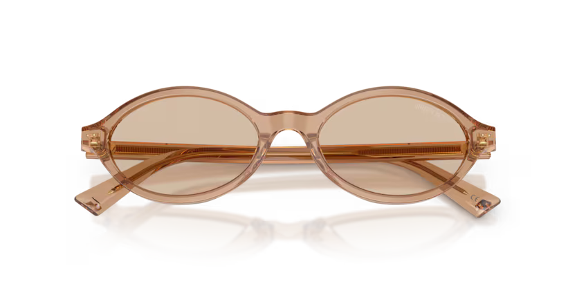 Jimmy Choo 0JC5068U 507693 Polished Transparent Tan Oval Sunglasses