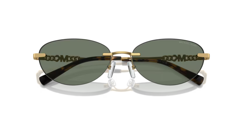 Michael Kors MK1151 Manchester 18963H Green & Gold Oval Sunglasses