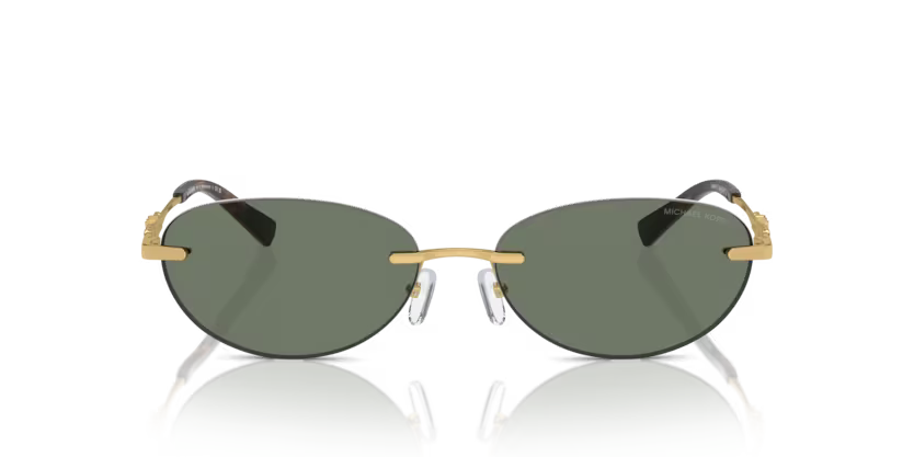 Michael Kors MK1151 Manchester 18963H Green & Gold Oval Sunglasses