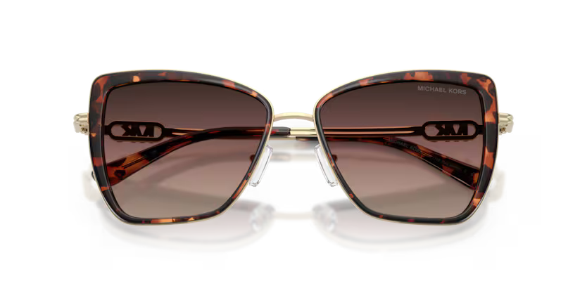 Michael Kors Sea Island 0MK1178 4031E2 Luggage Tortoise and Shiny Light Gold Luxury Butterfly Sunglasses