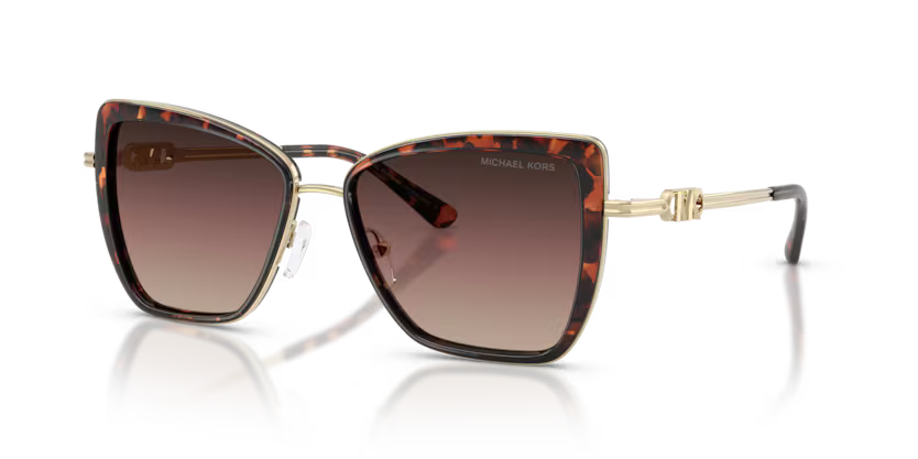 Michael Kors Sea Island 0MK1178 4031E2 Luggage Tortoise and Shiny Light Gold Luxury Butterfly Sunglasses
