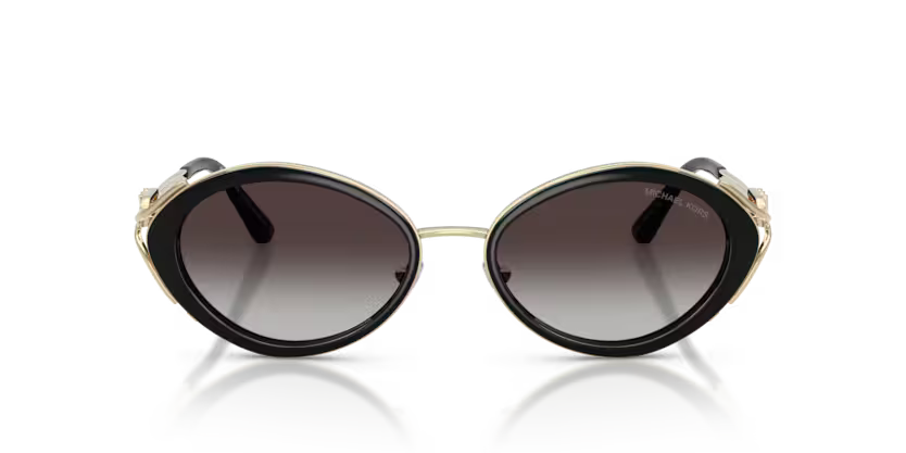 Michael Kors Key West 0MK1179 30058G Polished Black and Light Gold Luxury Sunglasses