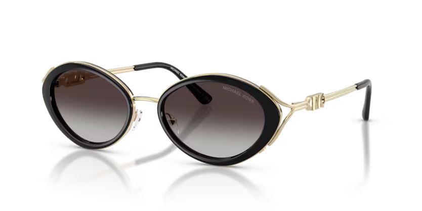 Michael Kors Key West 0MK1179 30058G Polished Black and Light Gold Luxury Sunglasses