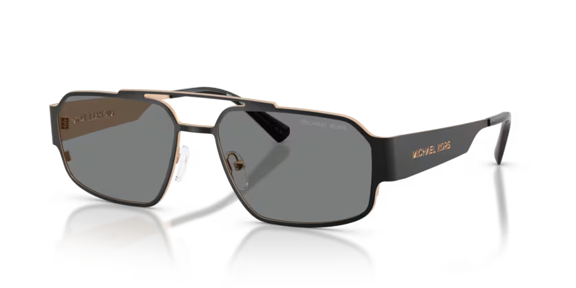 Michael Kors Cape Town 0MK1182 100587 Matte Black Full Rim Rectangle Dark Grey Lens Sport-Luxe Sunglasses