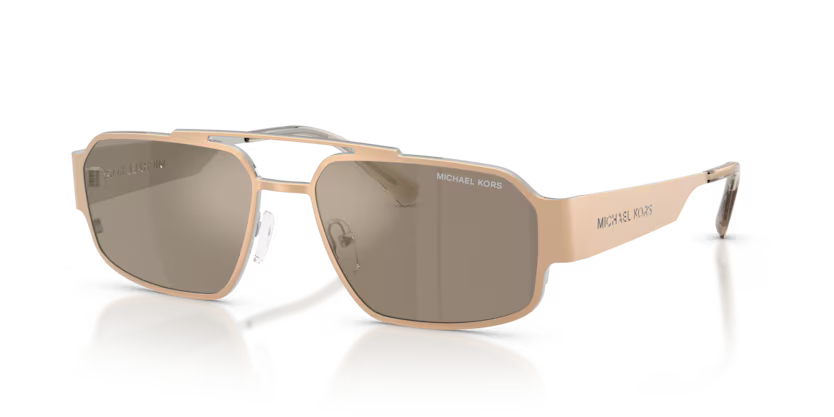Michael Kors Cape Town 0MK1182 10145A Gold Matte Luxury Sport-Luxe Rectangle Sunglasses