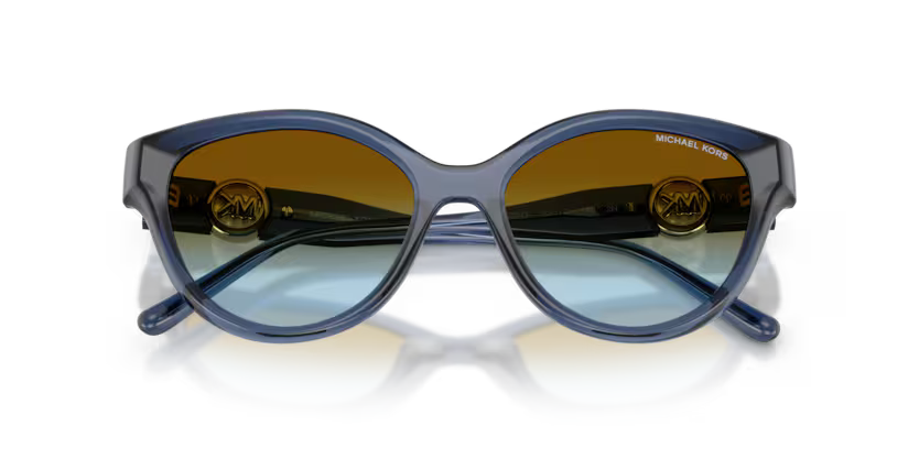 Michael Kors Bold Nagoya 0MK2271U 30025D Polished Navy Full Rim Cat Eye Brown Blue Gradient Sunglasses