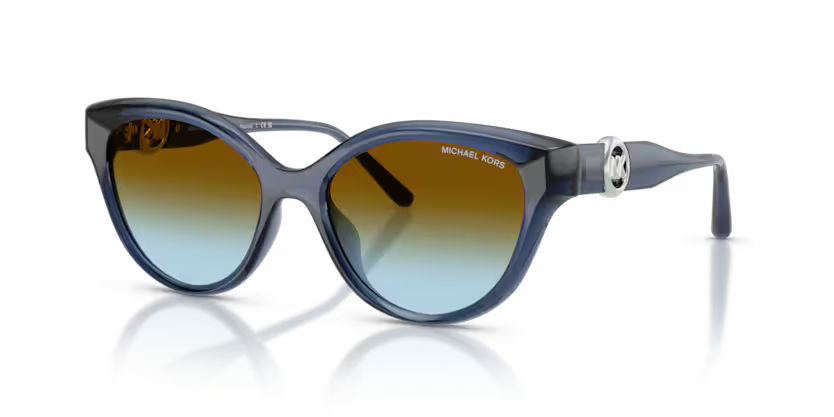 Michael Kors Bold Nagoya 0MK2271U 30025D Polished Navy Full Rim Cat Eye Brown Blue Gradient Sunglasses