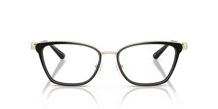 Michael Kors Glamour Myrtle Beach 0MK3102 3005 Polished Black & Light Gold Luxury Rectangle Eyeglasses Frame