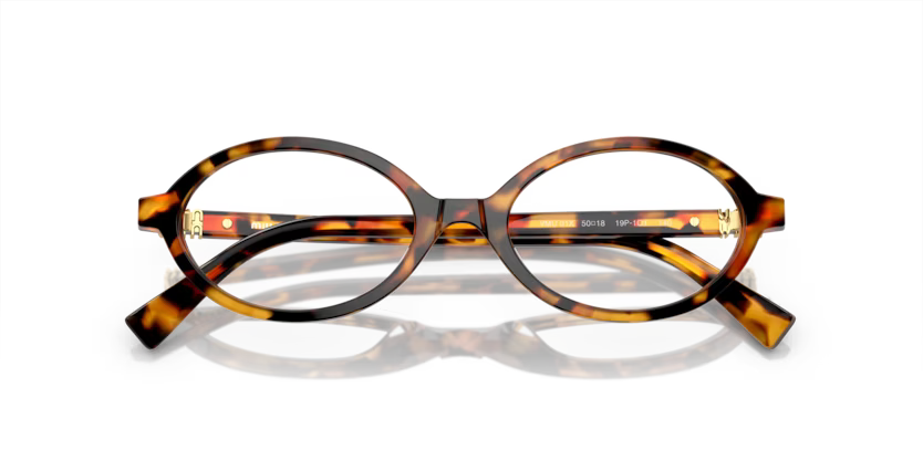 Miu Miu 0MU 01XV 19P1O1 Light Havana Oval Optical Frame