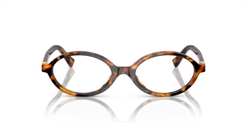 Miu Miu 0MU 01XV 19P1O1 Light Havana Oval Optical Frame