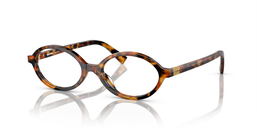 Miu Miu 0MU 01XV 19P1O1 Light Havana Oval Optical Frame