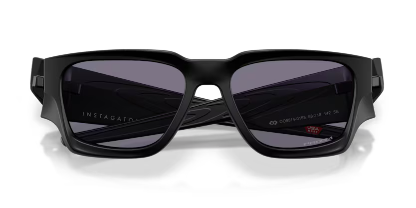 Oakley 0OO9514 Instagator 951401 Matte Black O_Matter Rectangular Sunglasses – Prizm Grey Lenses