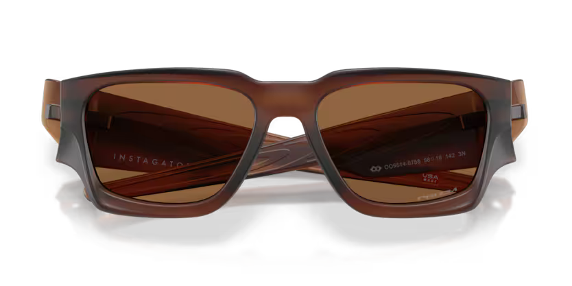 Oakley 0OO9514 Instagator 951407 Matte Rootbeer O_Matter Rectangular Sunglasses – Prizm Bronze Lenses