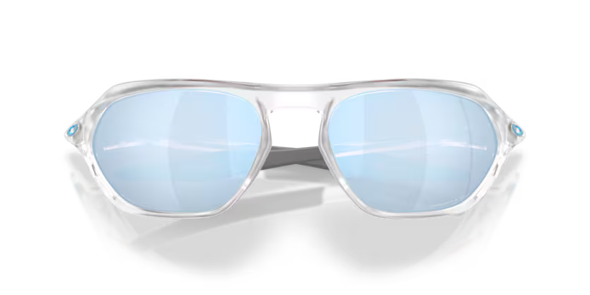 Oakley 0OO9537 Cage Jacket Color 953702 Matte Clear O Matter Frame with Prizm Deep Water Polarized Lenses