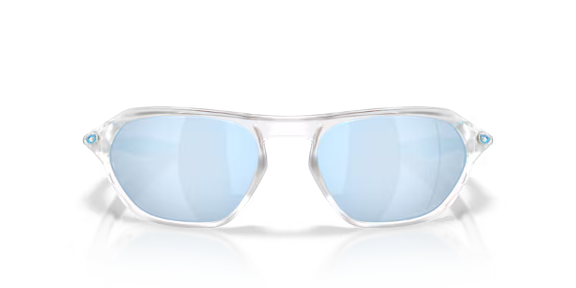 Oakley 0OO9537 Cage Jacket Color 953702 Matte Clear O Matter Frame with Prizm Deep Water Polarized Lenses