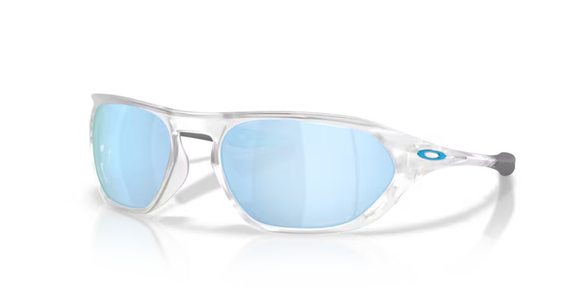 Oakley 0OO9537 Cage Jacket Color 953702 Matte Clear O Matter Frame with Prizm Deep Water Polarized Lenses
