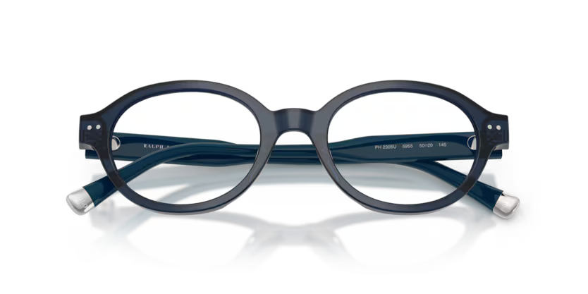 Polo Ralph Lauren 0PH2305U 5955 Shiny Transparent Navy Blue Oval Optical Frame