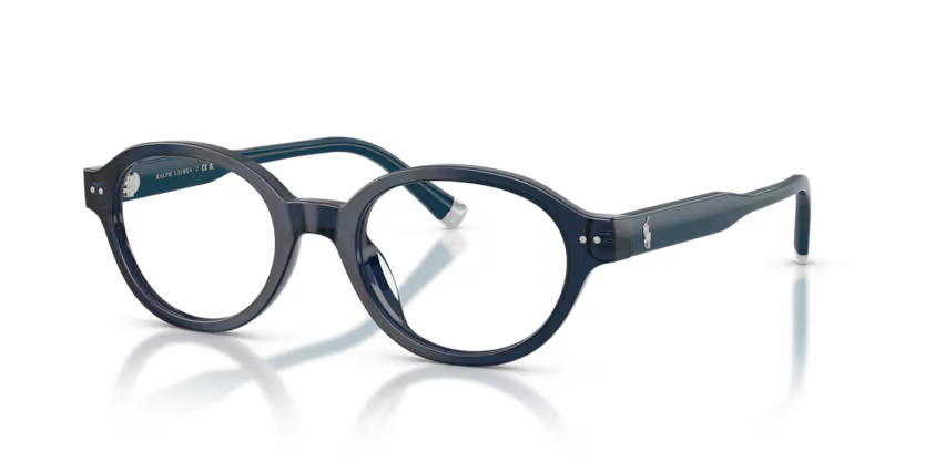 Polo Ralph Lauren 0PH2305U 5955 Shiny Transparent Navy Blue Oval Optical Frame
