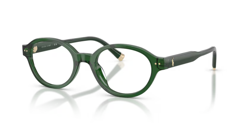 Polo Ralph Lauren 0PH2305U 6361 Shiny Transparent Dark Green Oval Optical Frame