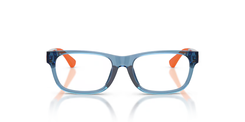 Polo Ralph Lauren 0PP8555U 6368 Shiny Transparent Blue Rectangular Optical Frame