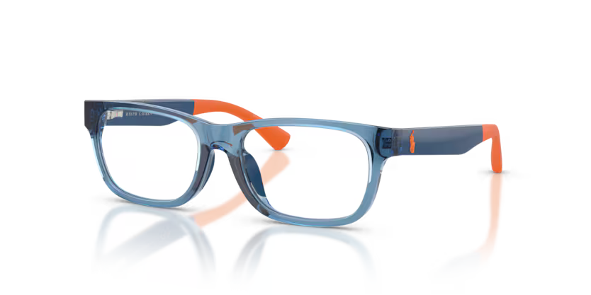 Polo Ralph Lauren 0PP8555U 6368 Shiny Transparent Blue Rectangular Optical Frame