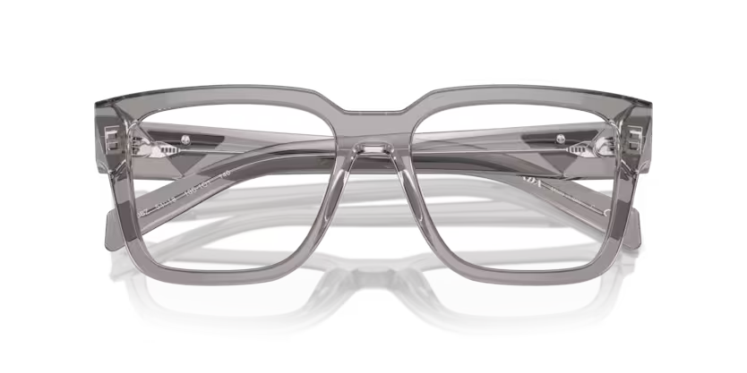 Prada 0PR 08ZV 18S1O1 Transparent Asphalt Acetate Square Optical Eyeglasses Frame