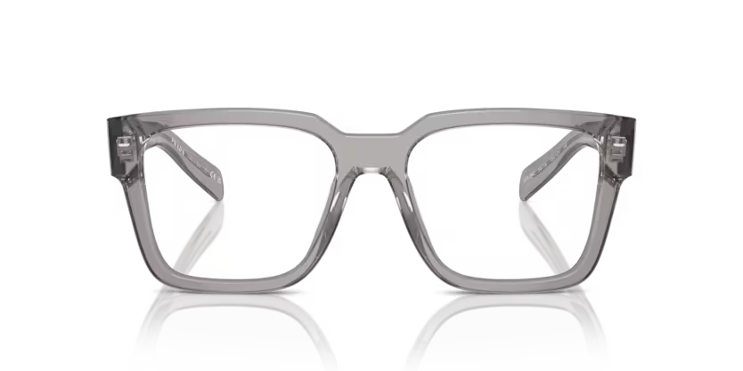 Prada 0PR 08ZV 18S1O1 Transparent Asphalt Acetate Square Optical Eyeglasses Frame