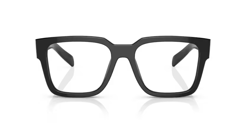 Prada 0PR 08ZV 1AB1O1 Black Acetate Square Optical Eyeglasses Frame