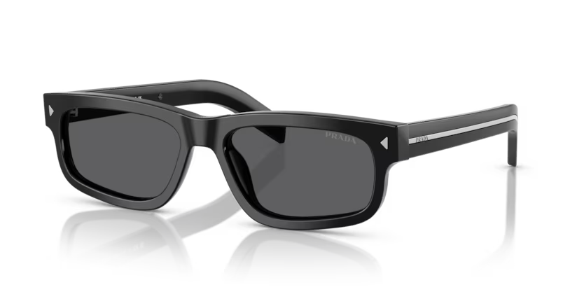 Prada 0PR B11S Color 16K731 Black Acetate Frame with Dark Grey Crystal Lenses