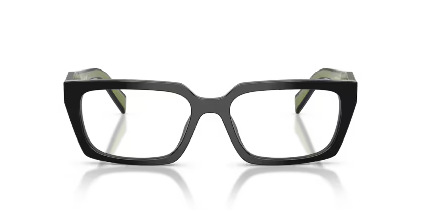 Prada 0PR D05V 03K1O1 Black Acetate Rectangular Optical Eyeglasses Frame