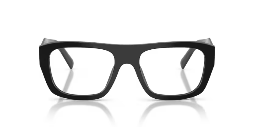 Prada 0PR D07VU 16K1O1 Black Acetate Rectangular Optical Eyeglasses Frame
