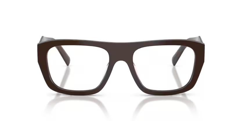 Prada 0PR D07VU 27I1O1 Cigar Brown Acetate Rectangular Optical Eyeglasses Frame