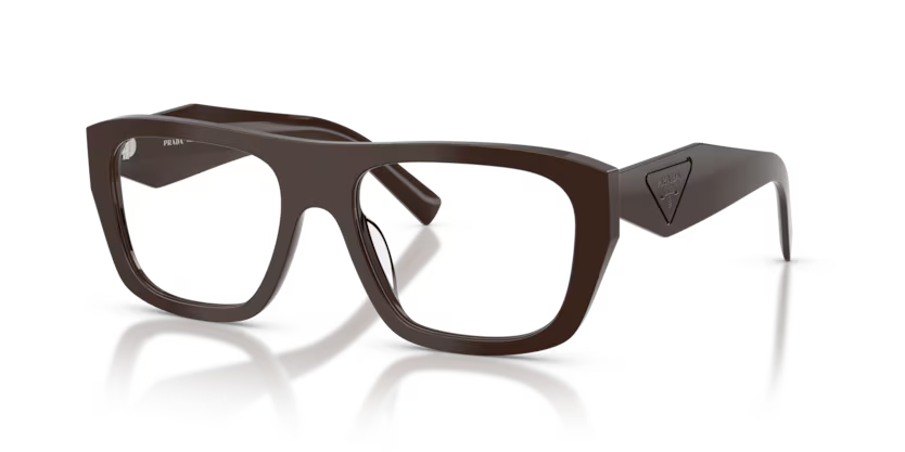 Prada 0PR D07VU 27I1O1 Cigar Brown Acetate Rectangular Optical Eyeglasses Frame
