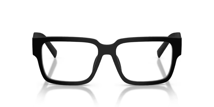 Prada 0PR D10VD 12P1O1 Matte Black Acetate Rectangular Optical Eyeglasses Frame