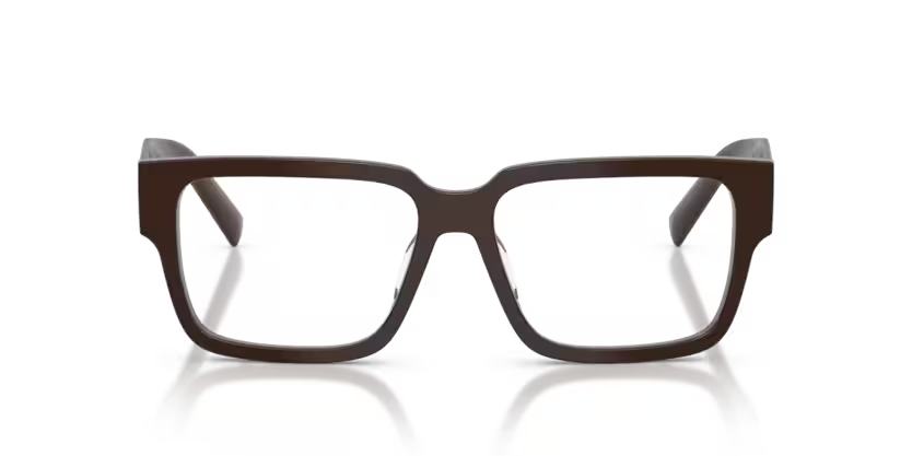 Prada 0PR D10VD 27I1O1 Cigar Brown Acetate Rectangular Optical Eyeglasses Frame
