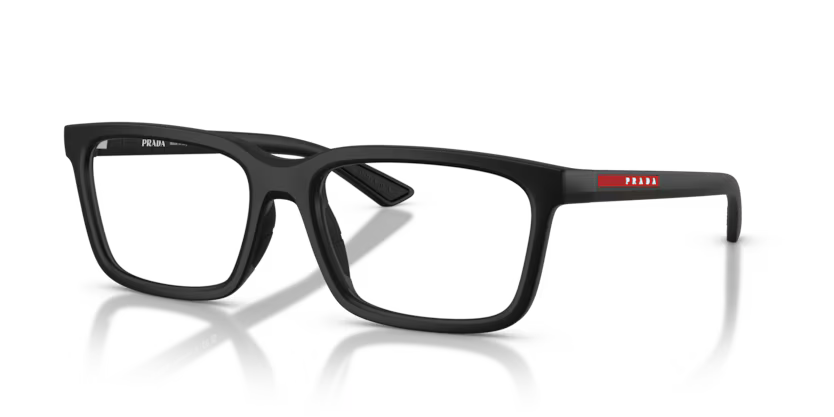 Prada Linea Rossa Lifestyle 0PS 02SV 1BO1O1 Matte Black Luxury Rectangle Eyeglasses Frame