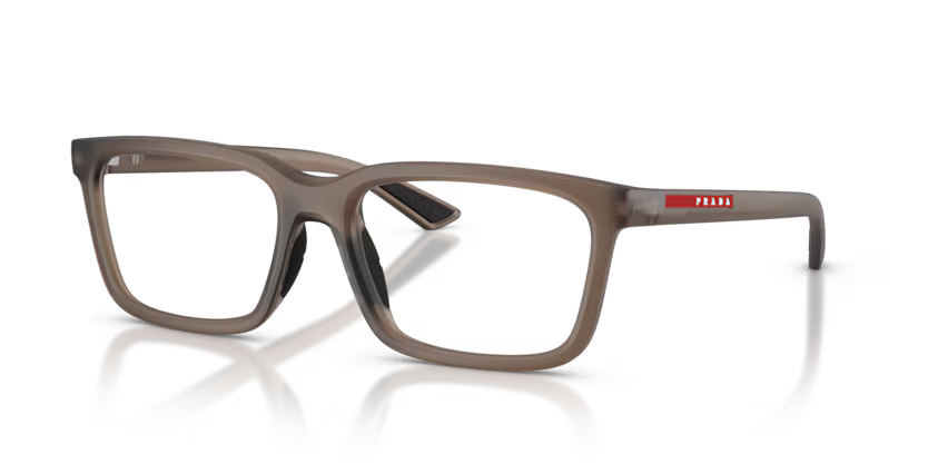 Prada Linea Rossa 0PS 02SV 29F1O1 Matte Frosted Brown Luxury Rectangle Optical Frame