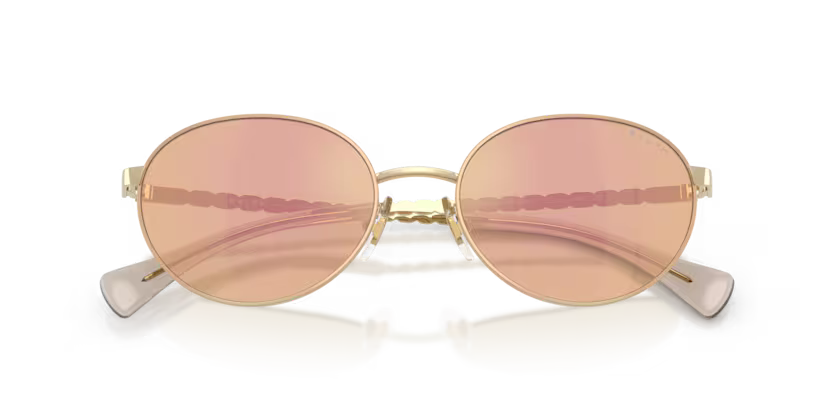 Ralph Lauren 0RA4148 9116R1 Shiny Pale Gold Oval Sunglasses