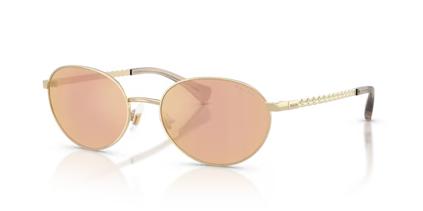 Ralph Lauren 0RA4148 9116R1 Shiny Pale Gold Oval Sunglasses