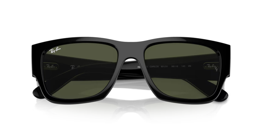 Ray-Ban 0RB0947S 901/31 Black Frame with Solid Green Crystal Lenses