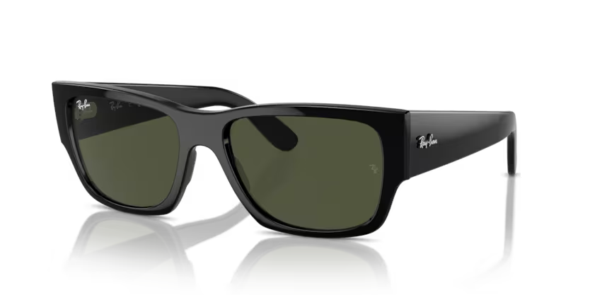 Ray-Ban 0RB0947S 901/31 Black Frame with Solid Green Crystal Lenses