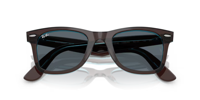 Ray-Ban 0RB2140 Wayfarer 1446R5 – Brown on Transparent Blue (50 mm)