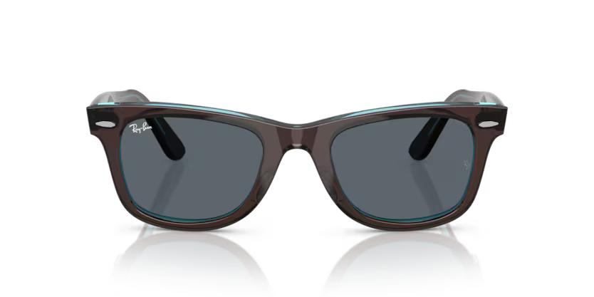 Ray-Ban 0RB2140 Wayfarer 1446R5 – Brown on Transparent Blue (50 mm)
