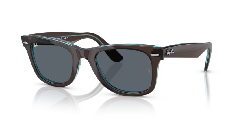 Ray-Ban 0RB2140 Wayfarer 1446R5 – Brown on Transparent Blue (50 mm)