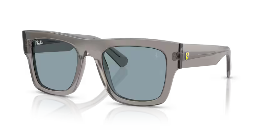 Ray-Ban 0RB2217M Color F70472 Polished Transparent Grey Acetate Frame with Azure Polyamide Bio Lenses