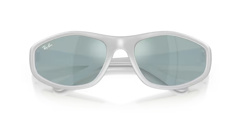 Ray-Ban 0RB2228 Color 690330 Polished Silver Nylon Frame with Light Green Mirror Silver Crystal Lenses
