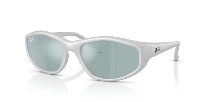 Ray-Ban 0RB2228 Color 690330 Polished Silver Nylon Frame with Light Green Mirror Silver Crystal Lenses