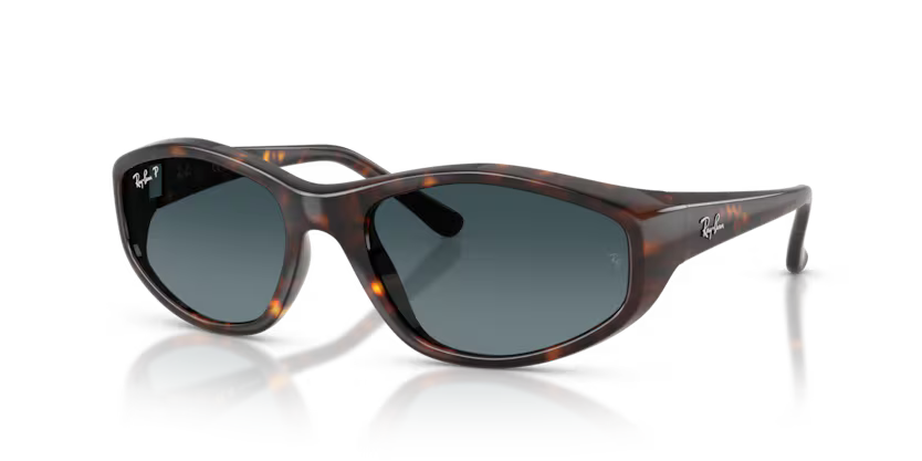 Ray-Ban 0RB2228 Color 710/S3 Polished Havana Nylon Frame with Polarized Light Blue Gradient Crystal Lenses