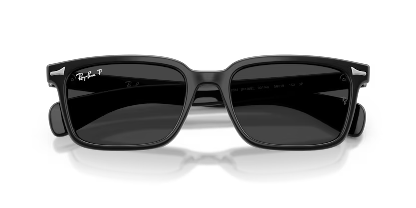 Ray-Ban 0RB2234 Brunel Color 901/48 Polished Black Propionate Frame with Polarized Black Crystal Lenses